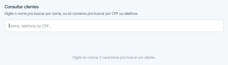 Consulta de clientes por nome, telefone ou CPF