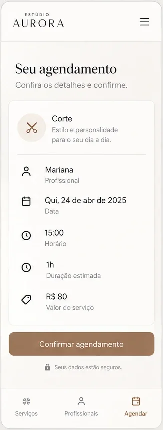 Exemplo ilustrativo da versão para celular