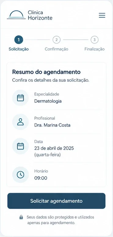 Exemplo ilustrativo da versão para celular