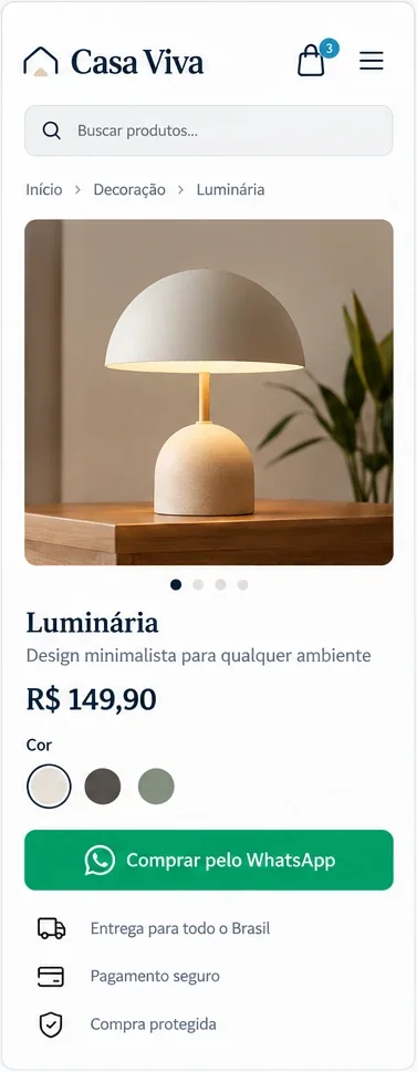 Exemplo ilustrativo da versão para celular