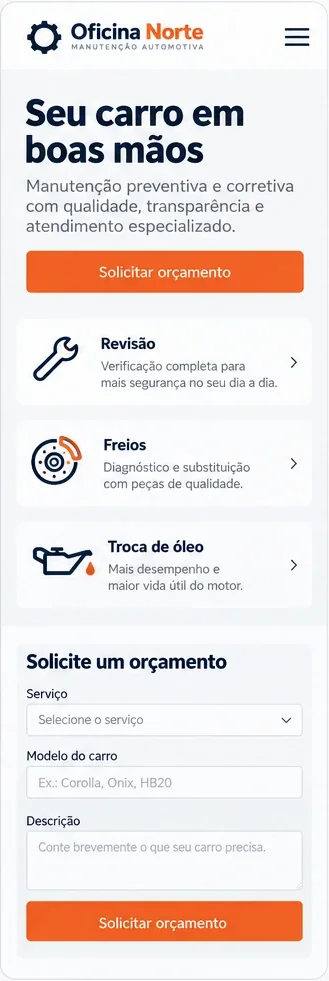 Exemplo ilustrativo da versão para celular